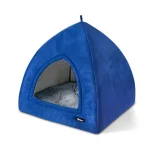 خانه سه گوش سگ و گربه از جنس مخمل نرم نیناپت رنگ آبی کاربنی ابعاد 46x46x55 کد 1001