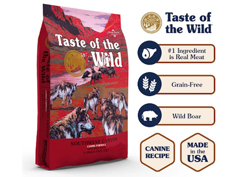 غذا خشک سگ بالغ تیست آف دواید طعم گراز وحشی و گوشت گاو و بره