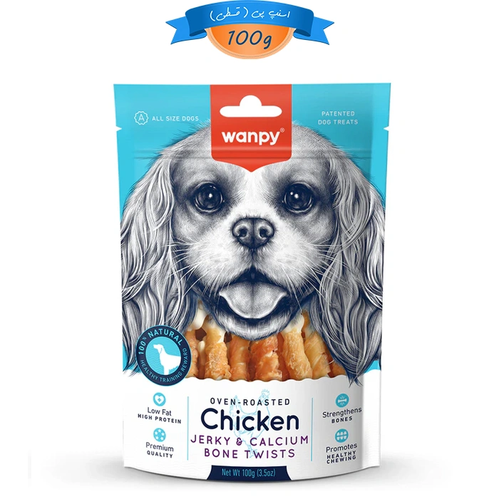 تشویقی سگ ونپی طعم مرغ مدل دورپیچ استخوان