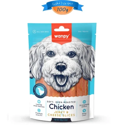 تشویقی سگ ونپی طعم مرغ و پنیر مدل نواری