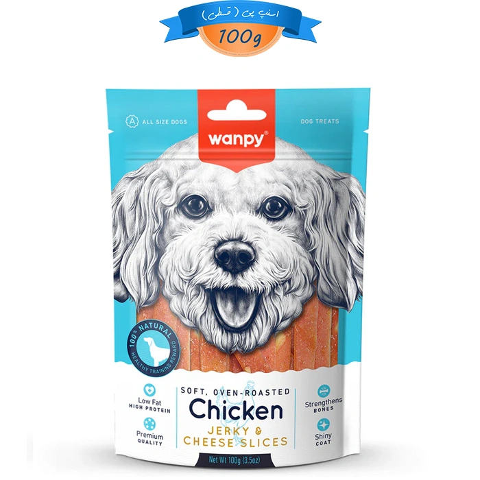 تشویقی سگ ونپی طعم مرغ و پنیر مدل نواری