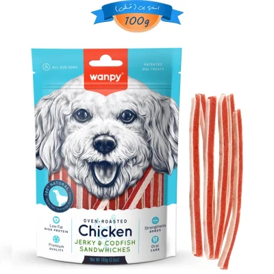 تشویقی سگ ونپی طعم مرغ و ماهی مدل ساندویچ