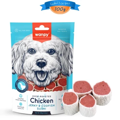 تشویقی سگ ونپی طعم مرغ و ماهی کاد مدل سوشی