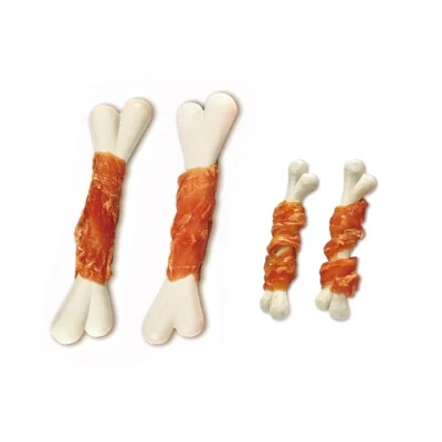 تشویقی سگ ونپی طعم مرغ مدل دورپیچ استخوان