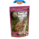 پوچ گربه بالغ تیست آف د وایلد طعم بوقلمون مدل چانکی وزن 85 گرم Taste Of The Wild Adult Cat