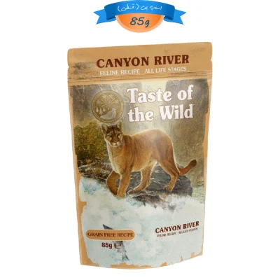 پوچ گربه تیست آف د وایلد طعم ماهی قزل آلا مدل چانکی وزن 85 گرم Taste Of The Wild Canyon River