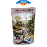 پوچ گربه تیست آف د وایلد طعم بلدرچین و اردک مدل چانکی وزن 85 گرم Taste Of The Wild Lowland Creek