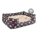 جای خواب سگ و گربه جنس پارچه مبلی درجه یک تشک کرم مدل قلب