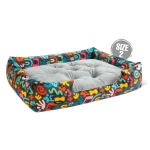 جای خواب سگ و گربه جنس پارچه مبلی درجه یک تشک طوسی مدل منحنی