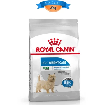 غذای خشک سگ بالغ نژاد کوچک رویال کنین مستعد اضافه وزن طعم مرغ مدل مینی لایت ویت