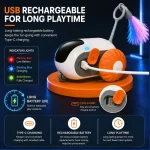 اسباب بازی ماشین کنترلی گربه همراه با دم و پر در ابعاد 7/5x4/5 سانتی متر (وارداتی) Smart Interactive Car Toy - تصویر 11