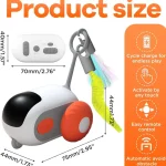 اسباب بازی ماشین کنترلی گربه همراه با دم و پر در ابعاد 7/5x4/5 سانتی متر (وارداتی) Smart Interactive Car Toy - تصویر 13
