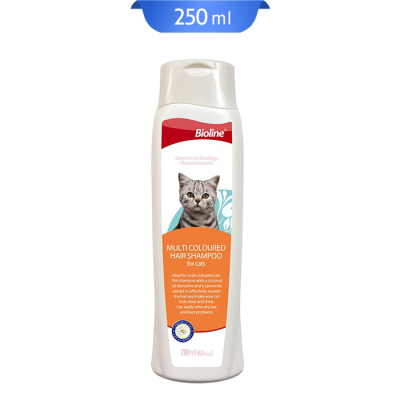 شامپو گربه با موهای چند رنگ بایولاین مدل مولتی کالر