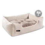 جای خواب سگ و گربه جنس پارچه مبلی درجه یک رنگ شیری نیناپت