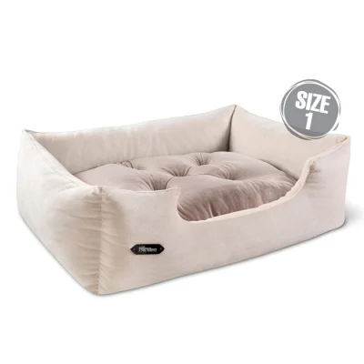 جای خواب سگ و گربه جنس پارچه مبلی درجه یک رنگ شیری نیناپت