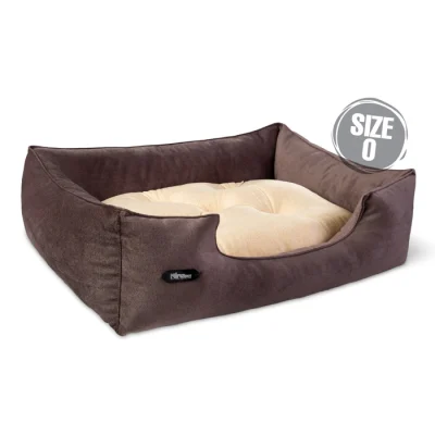 جای خواب سگ و گربه جنس پارچه مبلی درجه یک قهوه ای با تشک کرم نیناپت