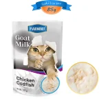 سوپ گربه فنبی طعم مرغ و کدفیش داخل شیر بز وزن 85 گرم Faenbei Goat Milk