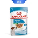 پوچ توله سگ نژاد کوچک طعم گوشت مدل مینی پاپی رویال کنین وزن 85 گرم Royal Canin Mini Puppy