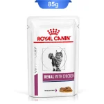 پوچ گربه رویال کنین مدل رنال مناسب کلیه ها طعم مرغ وزن 85 گرم Royal Canin Renal