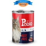 کنسرو پته گربه پابلو طعم گوشت گاو (خالص) وزن 400 گرم Pablo Pet Supplies