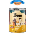 کنسرو پته سگ بالغ پابلو طعم مرغ و گوشت گاو وزن 800 گرم Pablo Pet Supplies