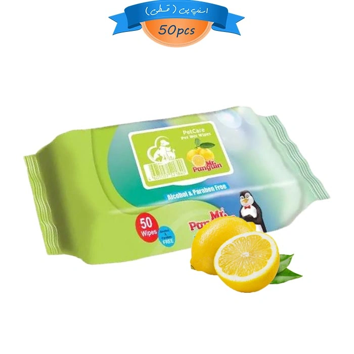Mr-Panguin--Cleaning---Wipe- (1) دستمال مرطوب سگ و گربه مستر پنگوئن رایحه لیمو