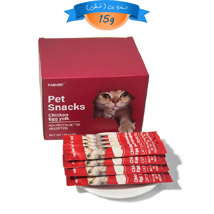 bastani-11 بستنی گربه فنبی طعم مرغ و زرده تخم مرغ (ساشه ای) وزن 15 گرم Faenbei Cat Stick Chicken - Image 1