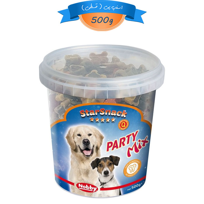 party-mix تشویقی سگ نوبی سطلی طعم گوشت بره،گوشت شکار،سیرابی،مرغ و گوشت گاو