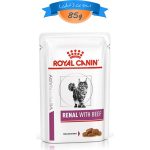 پوچ گربه رویال کنین طعم گوشت برای کلیه ها مدل رنال وزن 85 گرم Royal Canin Renal With Beef