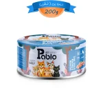 کنسرو گربه بالغ پابلو پته طعم مرغ و ماهی سالمون و گوشت گوساله وزن 200 گرم Pablo
