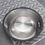 ظرف آب و غذا سگ و گربه جنس استیل ضد لغزش 22 سانتی متر - Image 4