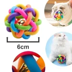 توپ سگ و گربه رنگی رنگی همراه با زنگوله مدل ماکارانی