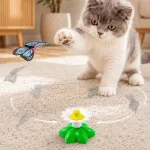 اسباب بازی گربه دارای گل و پروانه چرخان با قابلیت چرخش ۳۶۰ درجه