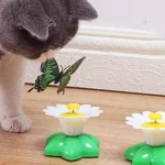 اسباب بازی گربه دارای گل و پروانه چرخان با قابلیت چرخش ۳۶۰ درجه ابعاد کلی 26/5x8 سانتی متر - Image 6