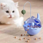اسباب بازی گربه تعادلی تشویقی خور دارای کت نیپ مدل ماهی دارای پر و زنگوله جذاب ابعاد 18x9/8 سانتی متر - Image 3