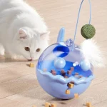 اسباب بازی گربه تعادلی تشویقی خور دارای کت نیپ مدل ماهی دارای پر و زنگوله جذاب ابعاد 18x9/8 سانتی متر - Image 4