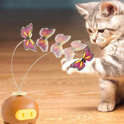 اسباب بازی گربه خوک دارای پروانه چرخشی الکترونیکی