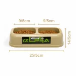 ظرف دوقلو آب و غذا گربه و سگ های نژاد کوچک جنس پلاستیک فشرده ابعاد 25/5x14/5 سانتی متر - Image 2