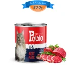 کنسرو پته گربه پابلو طعم گوشت گاو (خالص) مدل اولترا وزن 800 گرم Pablo Pet Supplies